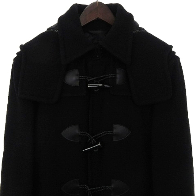 BURBERRY BLACK LABEL(バーバリーブラックレーベル)のバーバリーブラックレーベル ダッフルコート フーディ ウール 黒 L ■SM0 メンズのジャケット/アウター(ダッフルコート)の商品写真