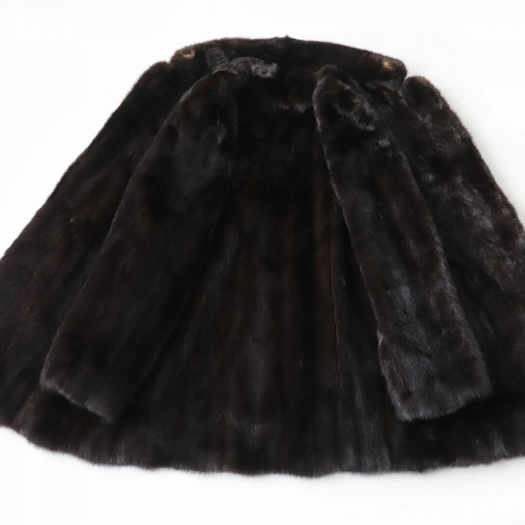 直接管理販売 毛並み極美品▽MINK ミンク 裏地花柄刺繍入り 本毛皮
