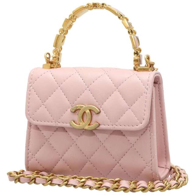 CHANEL シャネル A33814 CCココマーク マトラッセ チェーンウォレット ショルダーバッグ ラムスキン レディース ブルー  レディースバッグ