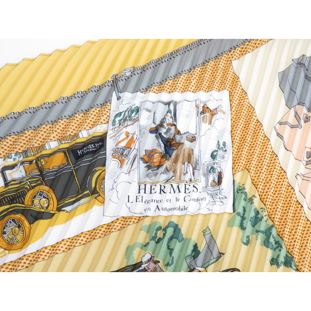 HERMES カレ プリーツスカーフ L EL EGANCE ET LEシルクサイズ