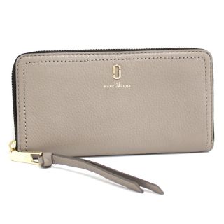 マークジェイコブス(MARC JACOBS)のMARC JACOBS ラウンドファスナー長財布 レザー グレージュ(財布)