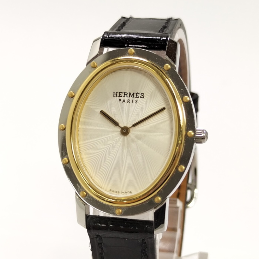 HERMES 腕時計 クリッパー オーバル レディース 腕時計 クオーツ SS最大約18素材機能