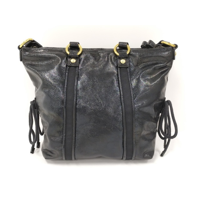 COACH - COACH ポピー 2WAY ショルダーバッグ レザー ブラック COACH - COACH ポピー 2WAY ショルダーバッグ レザー ブラック