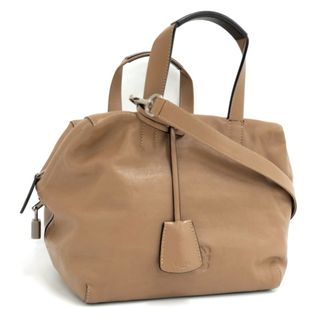 ロエベ(LOEWE)のLOEWE オリガミ クボ 2WAY ハンドバッグ レザー ベージュ(その他)