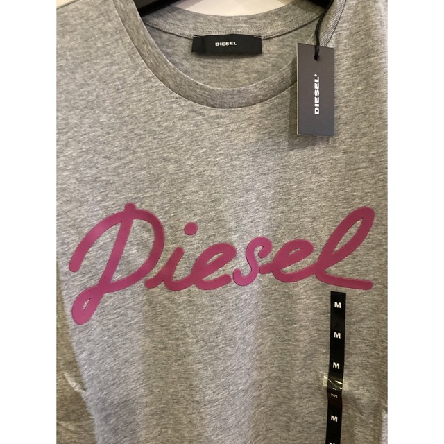 DIESEL(ディーゼル)の新品未使用！　ディーゼル　DIESEL Tシャツ グレー×ピンクM レディースのトップス(Tシャツ(半袖/袖なし))の商品写真