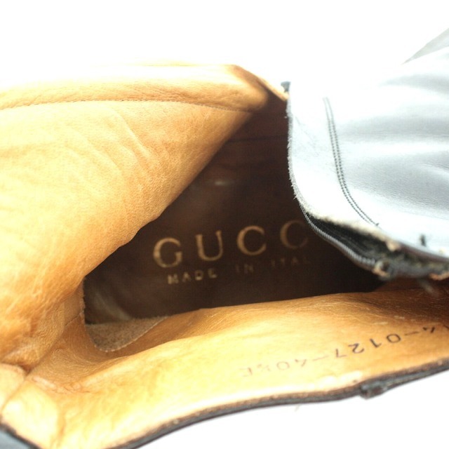 Gucci(グッチ)のグッチ GUCCI ショートブーツ レザー 40.5 25.5cm 黒 メンズの靴/シューズ(ブーツ)の商品写真