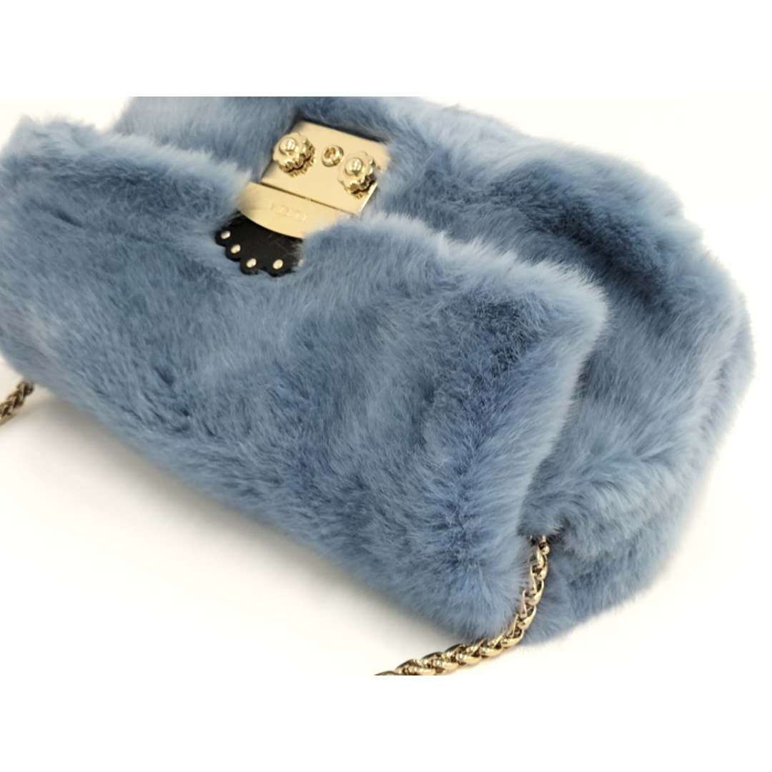 FURLA - FURLA チェーンショルダーバッグ ファー ブルーの通販 FURLA - FURLA チェーンショルダーバッグ ファー ブルーの通販