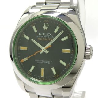 ROLEX - ROLEX ミルガウス 自動巻き SS ブラック文字盤 V番 ROLEX - ROLEX ミルガウス 自動巻き SS ブラック文字盤 V番