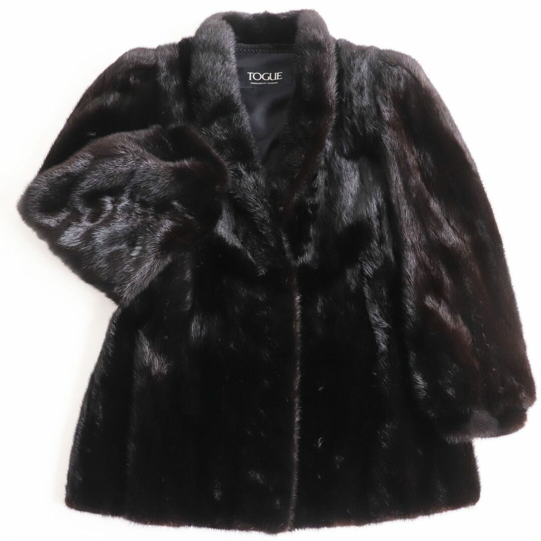 極美品○TOGUE SAGA MINK サガミンク 逆毛 本毛皮ショートコート