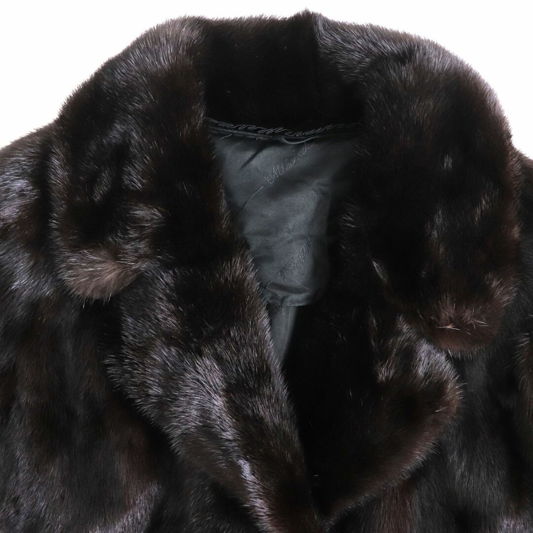 極美品★MINK ミンク 本毛皮超ロングコート ダークブラウン(ブラックに近い)11 毛質艶やか・柔らか◎