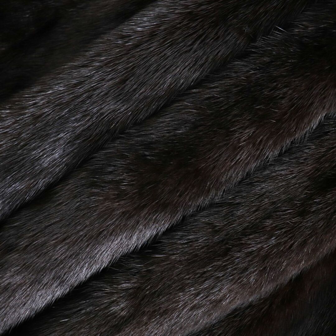 極美品★MINK ミンク 本毛皮超ロングコート ダークブラウン(ブラックに近い)11 毛質艶やか・柔らか◎