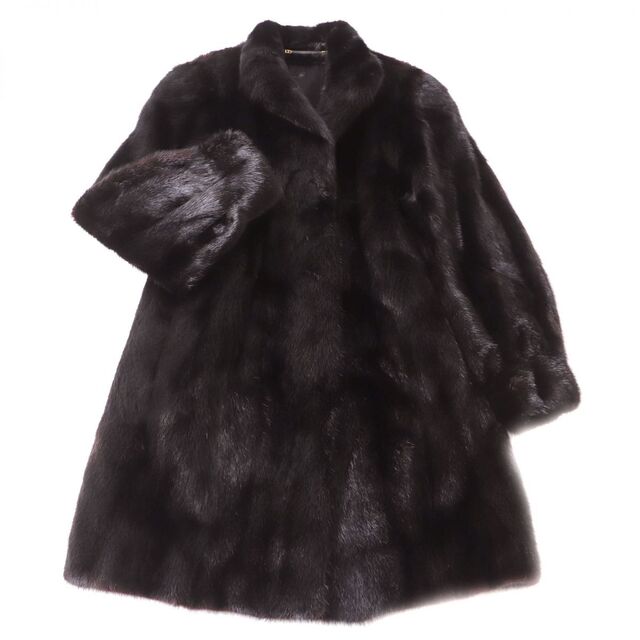 毛並み極美品☆SAGA MINK サガミンク MINK ミンク 本毛皮セミロング