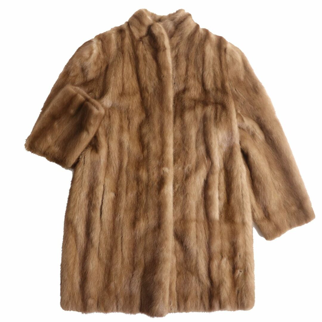 極美品★LUPIAN FUR ルピアンファー MINK ミンク 本毛皮セミロングコート ブラウン 11 毛質艶やか・柔らか 日本最大の