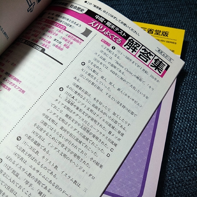 ズバリよくでる 東京書籍版 歴史　2年　英語　2冊セット　テスト対策 エンタメ/ホビーの本(語学/参考書)の商品写真