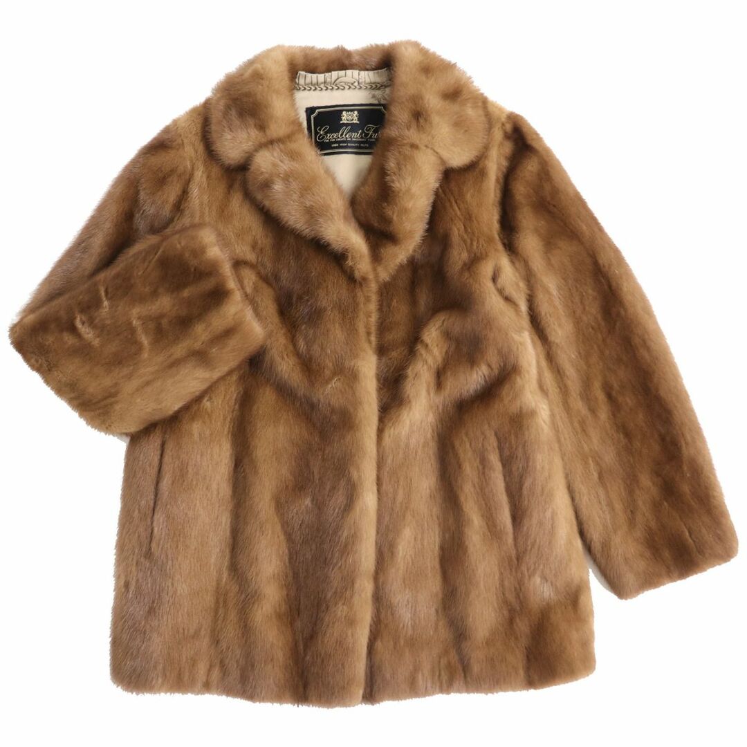 毛並み極美品☆MINK ミンク 本毛皮コート ブラウン 11 毛質艶やか