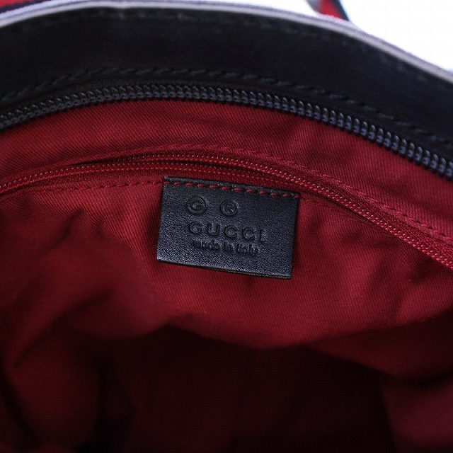 Gucci(グッチ)のグッチ ショルダーバッグ シェリーライン キャンバス レザー 紺 ネイビー メンズのバッグ(ショルダーバッグ)の商品写真