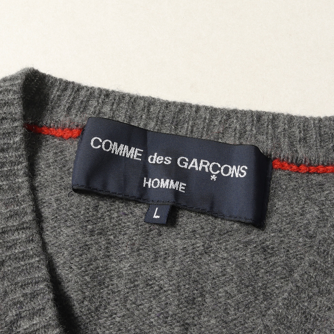 COMME des GARCONS コムデギャルソン ニット ノルディック デザイン Vネック ナイロン ウール セーター HOMME AD2009 グレー L トップス ブランド シンプル カジュアル 【メンズ】【中古】 - 2