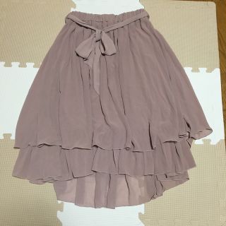 美品　ウエストリボンスカート(ひざ丈スカート)