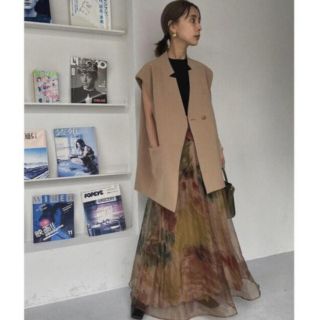 アメリヴィンテージ(Ameri VINTAGE)のUND WILLOW PAINT PLEATS SKIRT (ロングスカート)