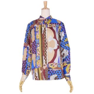 エトロ(ETRO)のエトロ ETRO シャツ ブラウス ロングスリーブ 総柄 シルクツイル トップス レディース イタリア製 40(M相当) マルチカラー(シャツ/ブラウス(長袖/七分))