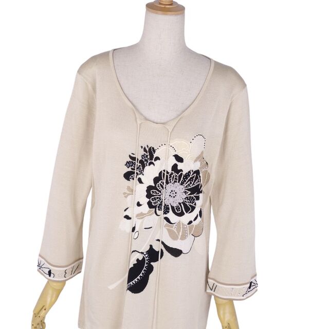 美品 レオナール LEONARD FASHION ニット セーター ロングスリーブ ...