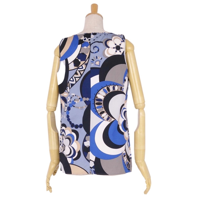 EMILIO PUCCI(エミリオプッチ)のエミリオプッチ EMILIO PUCCI ブラウス シャツ ノースリーブ 総柄 コットン レディース トップス I40 F36 USA6 UK8(M相当) マルチカラー レディースのトップス(シャツ/ブラウス(半袖/袖なし))の商品写真