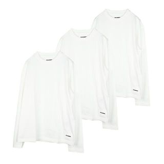 ジルサンダー(Jil Sander)のJIL SANDER+ ジルサンダー 3PACK 長袖Tシャツ 3枚セット  イタリア正規品 J47GC0002 J45048 100 新品 ホワイト(Tシャツ/カットソー(七分/長袖))