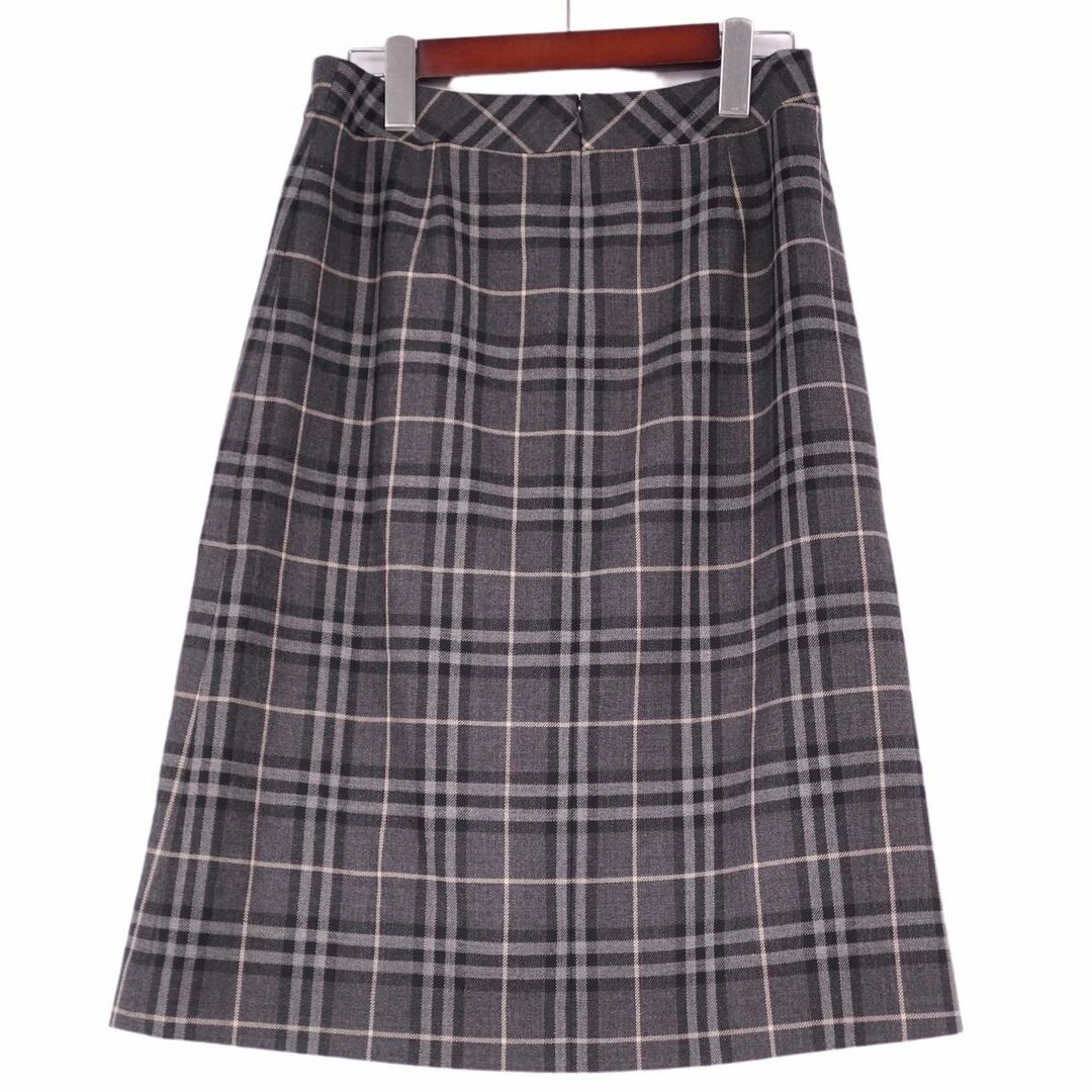 BURBERRY(バーバリー)の極美品 バーバリー ロンドン BURBERRY LONDON スカート ひざ丈 ウール チェック ボトムス 40(M相当) グレー レディースのスカート(ひざ丈スカート)の商品写真