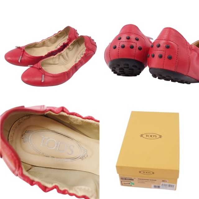 TOD'S(トッズ)のトッズ TOD'S シューズ ドライビングシューズ パンプス バレエシューズ カーフレザー レディース 靴 39.5(26.5cm相当) レッド レディースの靴/シューズ(ハイヒール/パンプス)の商品写真