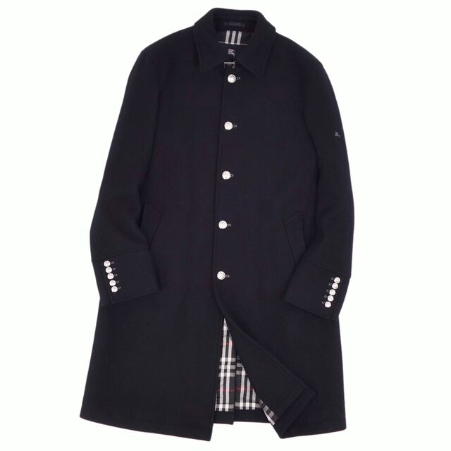 美品 バーバリー ブラックレーベル BURBERRY BLACK LABEL コート ステンカラーコート バルマカーンコート 裏チェック アウター  メンズ LL ブラック | フリマアプリ ラクマ