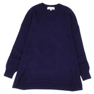 エンジニアードガーメンツ(Engineered Garments)の美品 エンフォルド ENFOLD ニット セーター ロングスリーブ ドロップショルダー ウール 無地 トップス レディース 36(S相当) ネイビー(ニット/セーター)