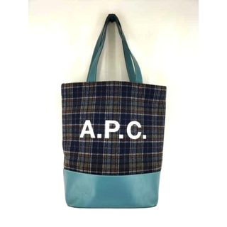 A.P.C - 今期A.P.C.×ラコステ コラボ ビッグロゴインディゴ縦型トート A.P.C - 今期A.P.C.×ラコステ コラボ ビッグロゴインディゴ縦型トート