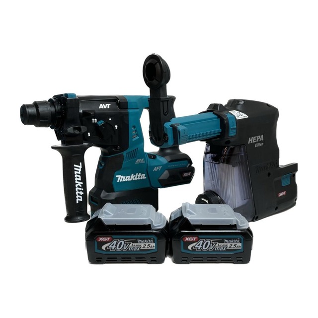 インテリア/住まい/日用品＊＊MAKITA マキタ 40V 28mm ハンマドリル バッテリ2個・充電器・集じんシステム（DX12）付 HR001GRDXV