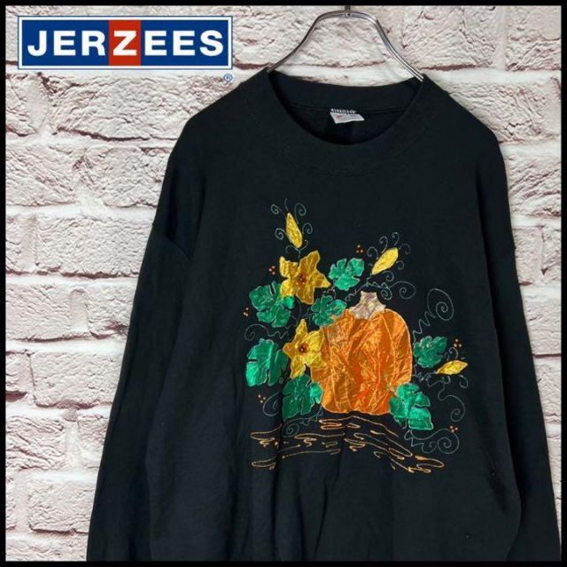 ビンテージ 80s jerzees 馬刺繍 デザイン スウェット