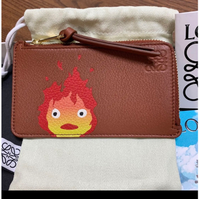 ロエベ ジブリ コインカードホルダー、ハウルの動く城、カルシファー、カードケース
