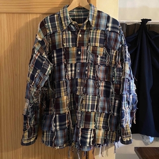 ニードルス(Needles)のBOWWOW fringe patchwork nel shirt jaket(シャツ)