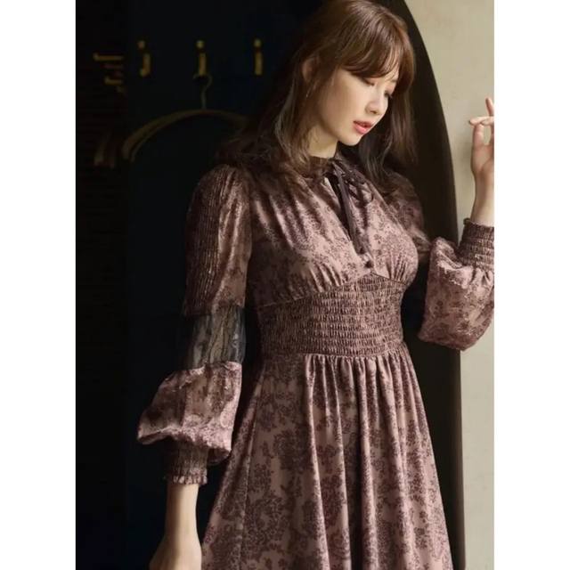 herlipto Winter Floral Long sleeve Dress レディース ワンピース ...