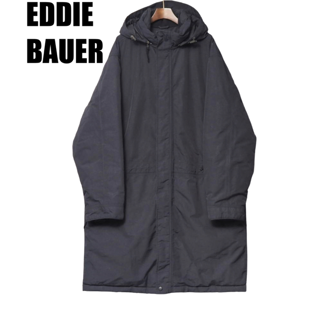 Eddie Bauer(エディーバウアー)のEDDIE BAUER ダウンコート　グースダウン　モッズコート　ブラック メンズのジャケット/アウター(ダウンジャケット)の商品写真