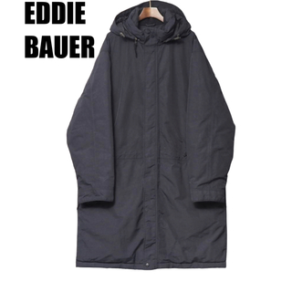 エディーバウアー(Eddie Bauer)のEDDIE BAUER ダウンコート　グースダウン　モッズコート　ブラック(ダウンジャケット)