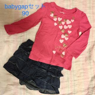 ベビーギャップ(babyGAP)のbabygap 長袖andスカートセット　90(Tシャツ/カットソー)