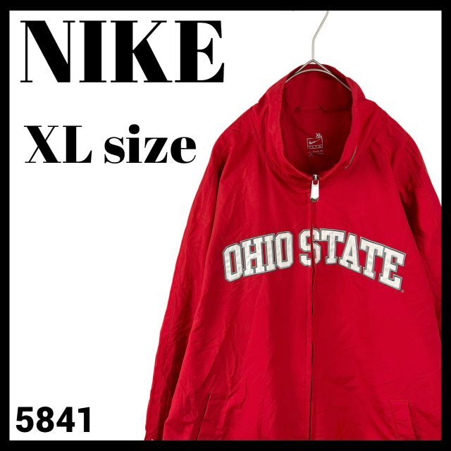 値引きオハイオ州立大学 NIKE ナイキ カレッジロゴ ジップアップブルゾン 赤 XL