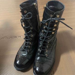 取寄商品 CHANELレースアップブーティ 黒 35c - 通販 - lacc.gov.lr