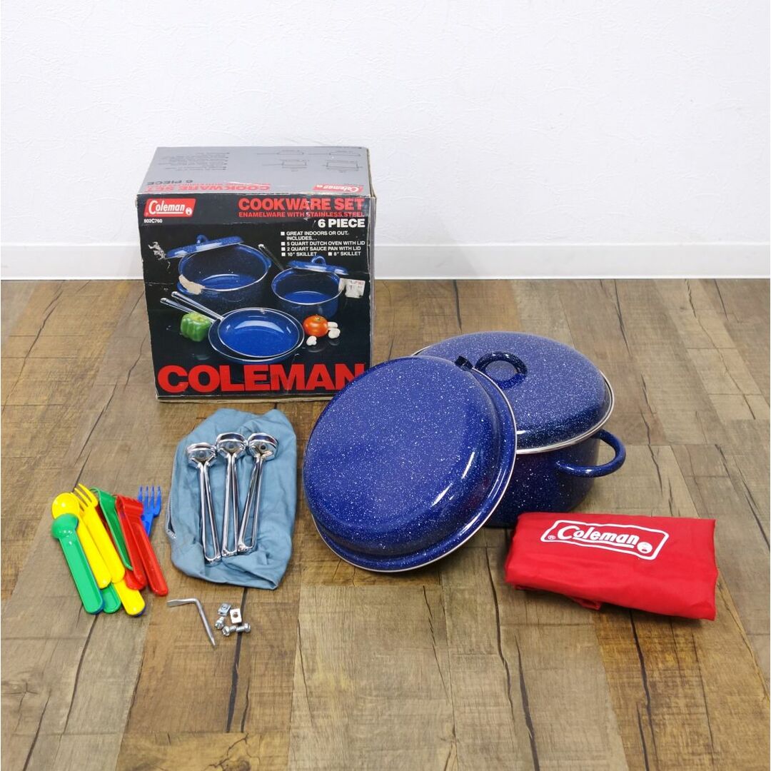 美品 コールマン Coleman COOK WARE SET クック ウェア セット クッカー 鍋 フライパン キャンプ アウトドア