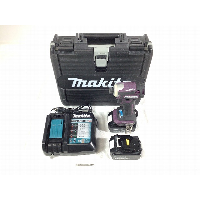 Makita(マキタ)の☆比較的綺麗☆makita マキタ 18V 充電式インパクトドライバ TD172DGXAP 紫/パープル バッテリー2個(18V 6.0Ah) 充電器 ケース付き 67098 自動車/バイクのバイク(工具)の商品写真