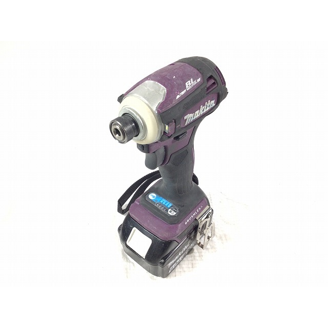 ☆比較的綺麗☆makita マキタ 18V 充電式インパクトドライバ TD172DGXAP 紫/パープル バッテリー2個(18V 6.0Ah) 充電器 ケース付き 67098