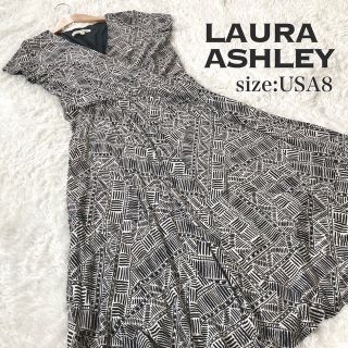 ローラアシュレイ(LAURA ASHLEY)の美品✨　ローラアシュレイ　マキシ丈ワンピース　ノースリーブワンピ　リゾート(ロングワンピース/マキシワンピース)