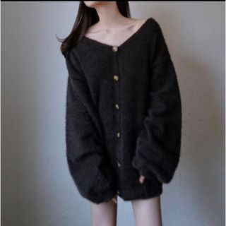 ✨新品未使用タグ付き✨shaggy knit loose cardigan(カーディガン)