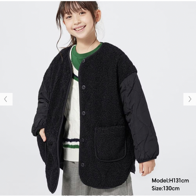 GU(ジーユー)の新品！GUボアアウター　大人S・girls150白 キッズ/ベビー/マタニティのキッズ服女の子用(90cm~)(ジャケット/上着)の商品写真