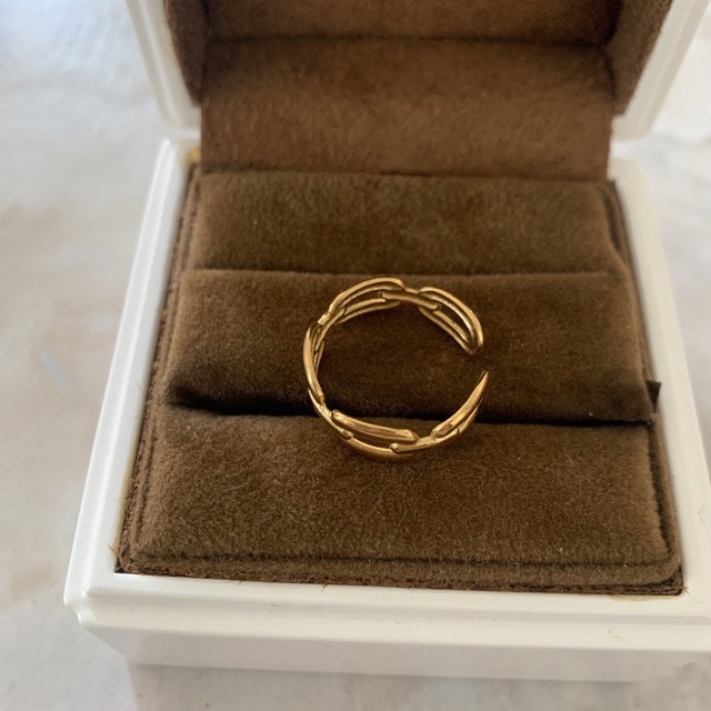 チェーンリング　指輪　ゴールド　インポート　ハワイアンジュエリー レディースのアクセサリー(リング(指輪))の商品写真