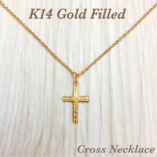 K14GF ゴールドフィルド ネックレス・クロス・十字架・14金GF・新品 ▷(ネックレス)